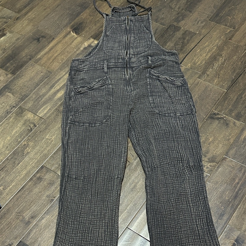 Anthropologie Women's Black Patterned Overalls
